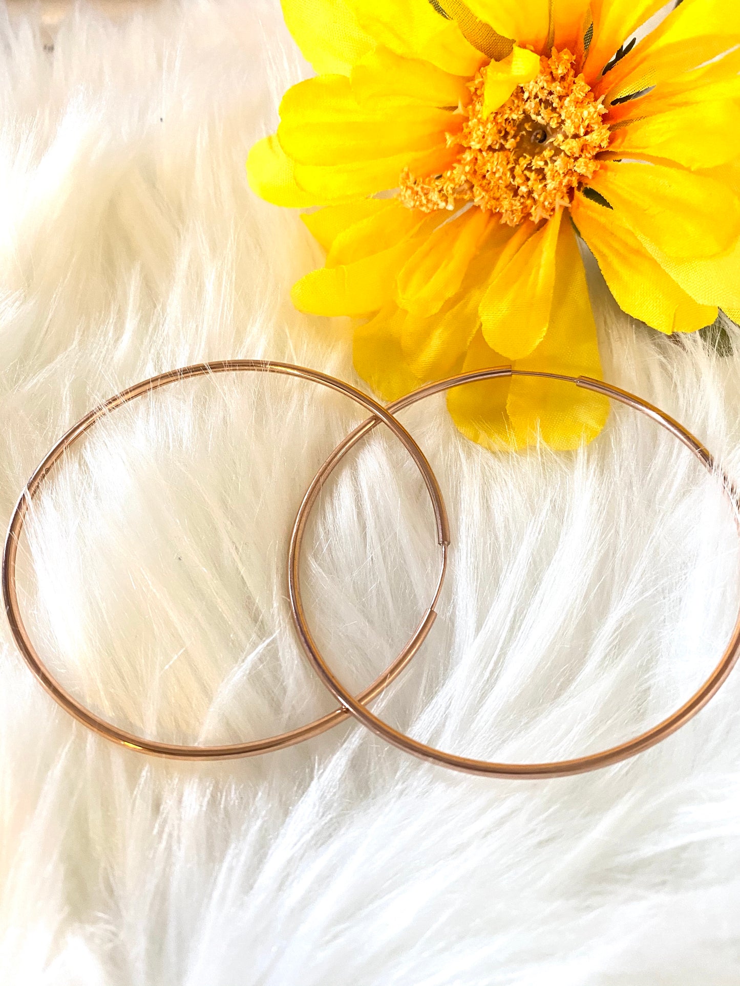 Lightweight Rose Gold Hoop Earring