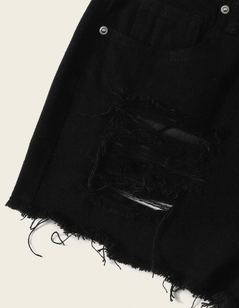 Plus Size Ripped Shorts