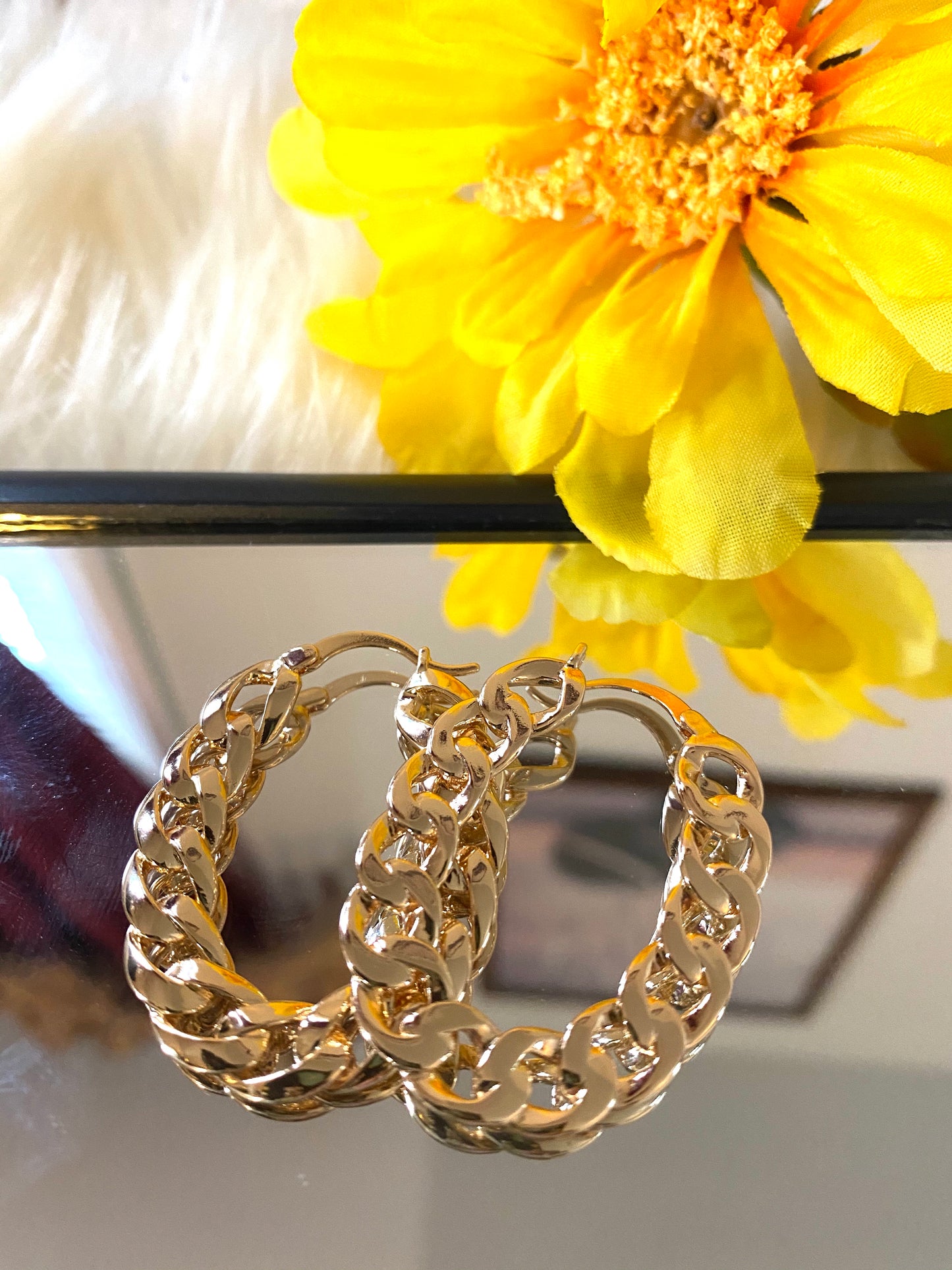 stainless Steel Chain Link Earrings