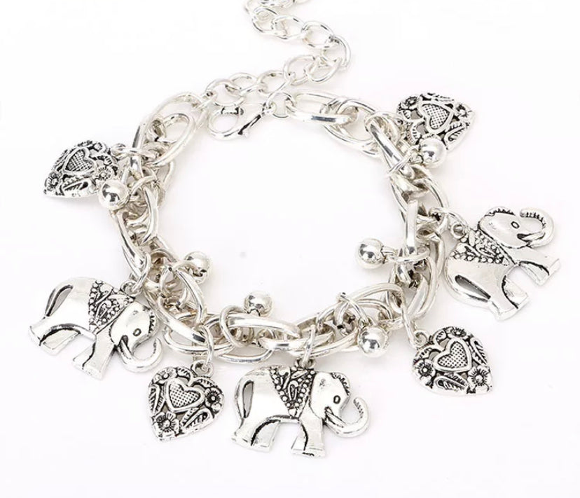 Hiphop Vintage Carved Elephant Ankle Bracelet