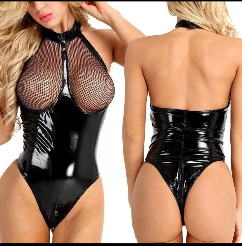 Leather Mesh Lingerie