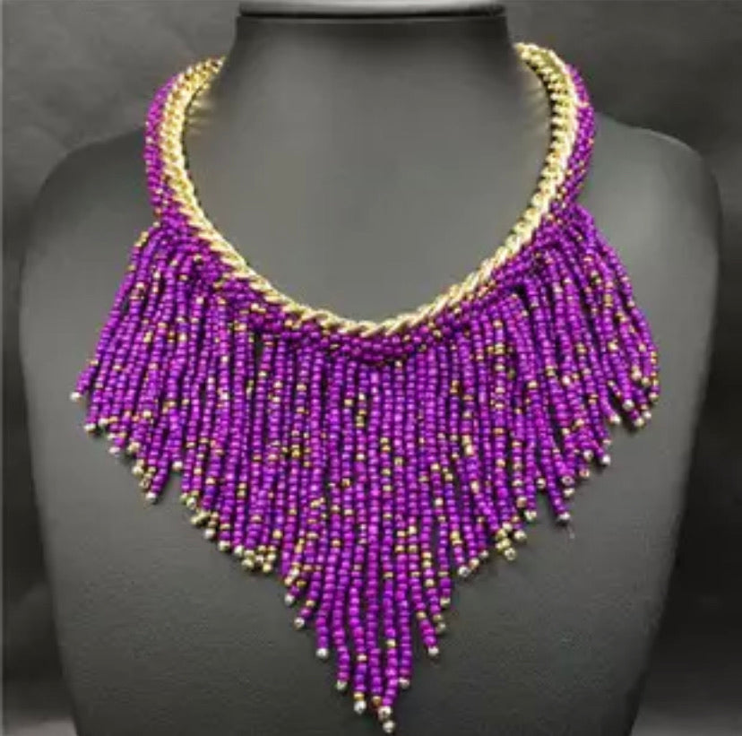 Tassel Beads Choker Necklace