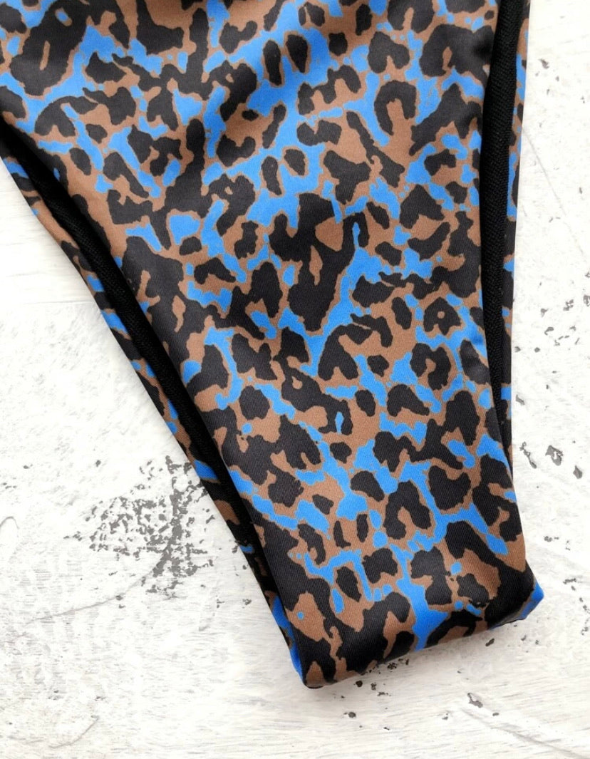 Leopard Blue Bikini Swimsuit