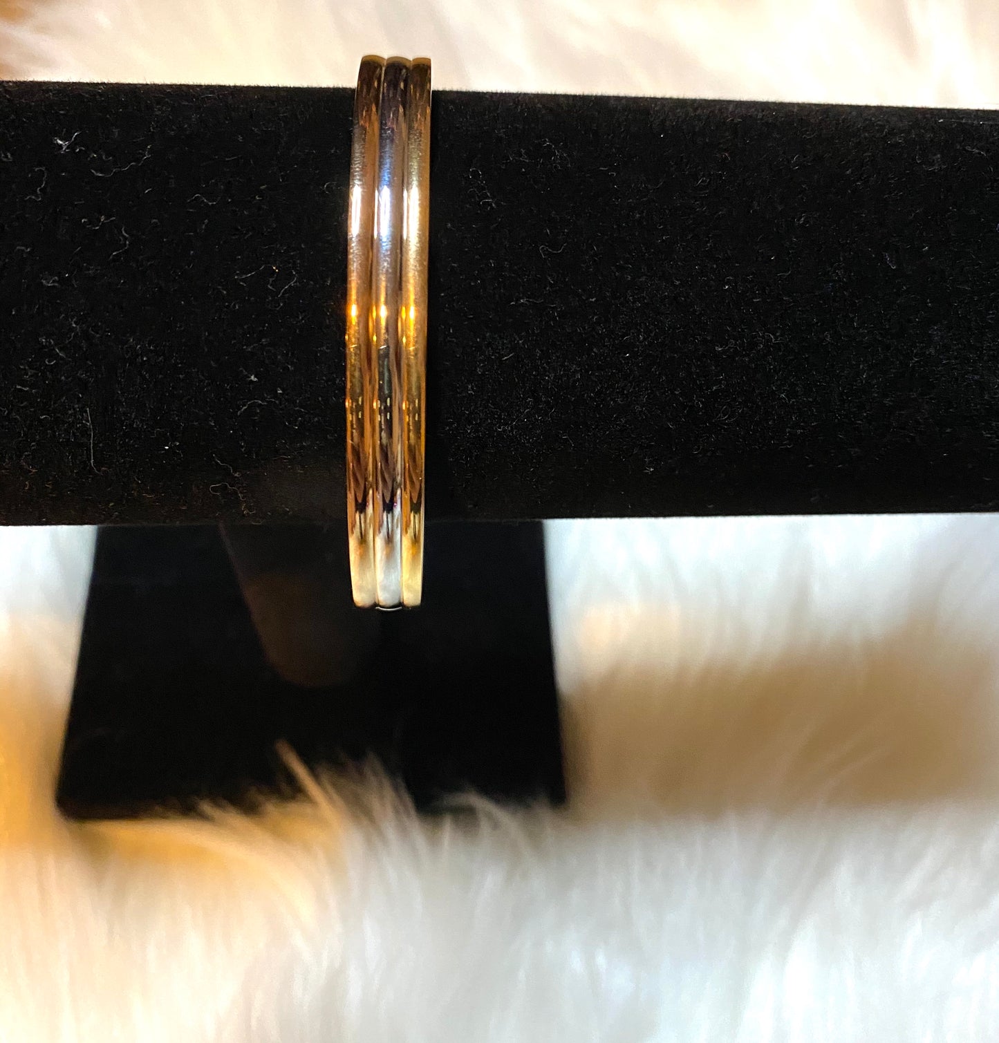 Stainless Steel Three Tone Cuff Bracelet
