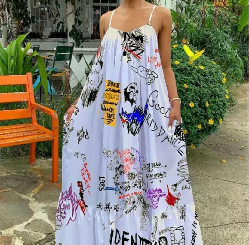 Graffiti Maxi Dress