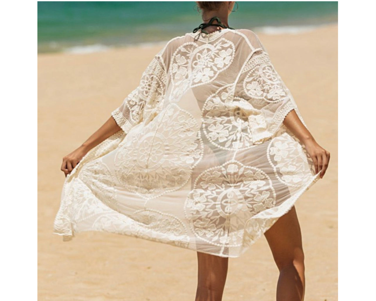 Lace Cardigan Swimsuit Coverup