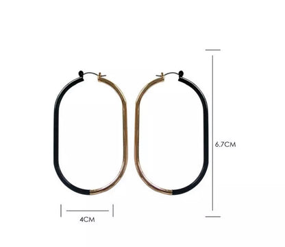 Matte Square Loop Hoop Earring