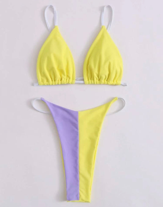 Color Block Bikini Swimsuit