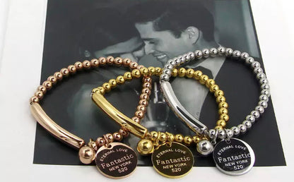 Stainless Steel Eternal Love Beads Bracelet