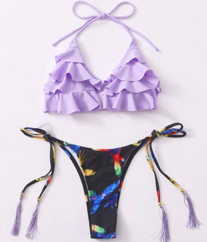 Layered Halter Swimsuit