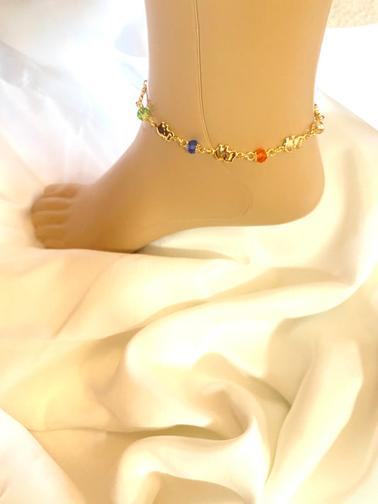 Elephant Colors Ankle Bracelet