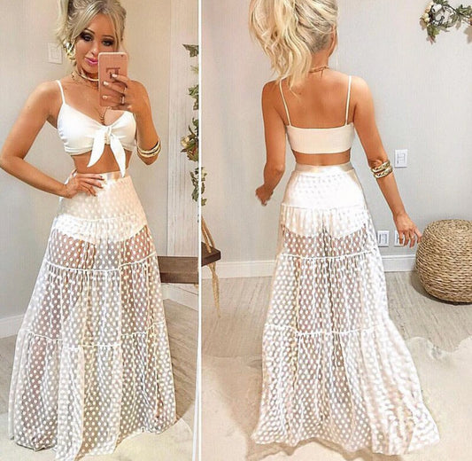 Dot Sexy Transparent Mesh Skirt