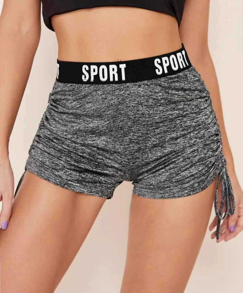 Letter Waist Boody Active Shorts