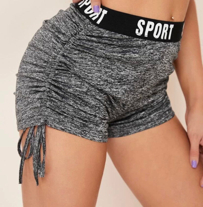 Letter Waist Boody Active Shorts