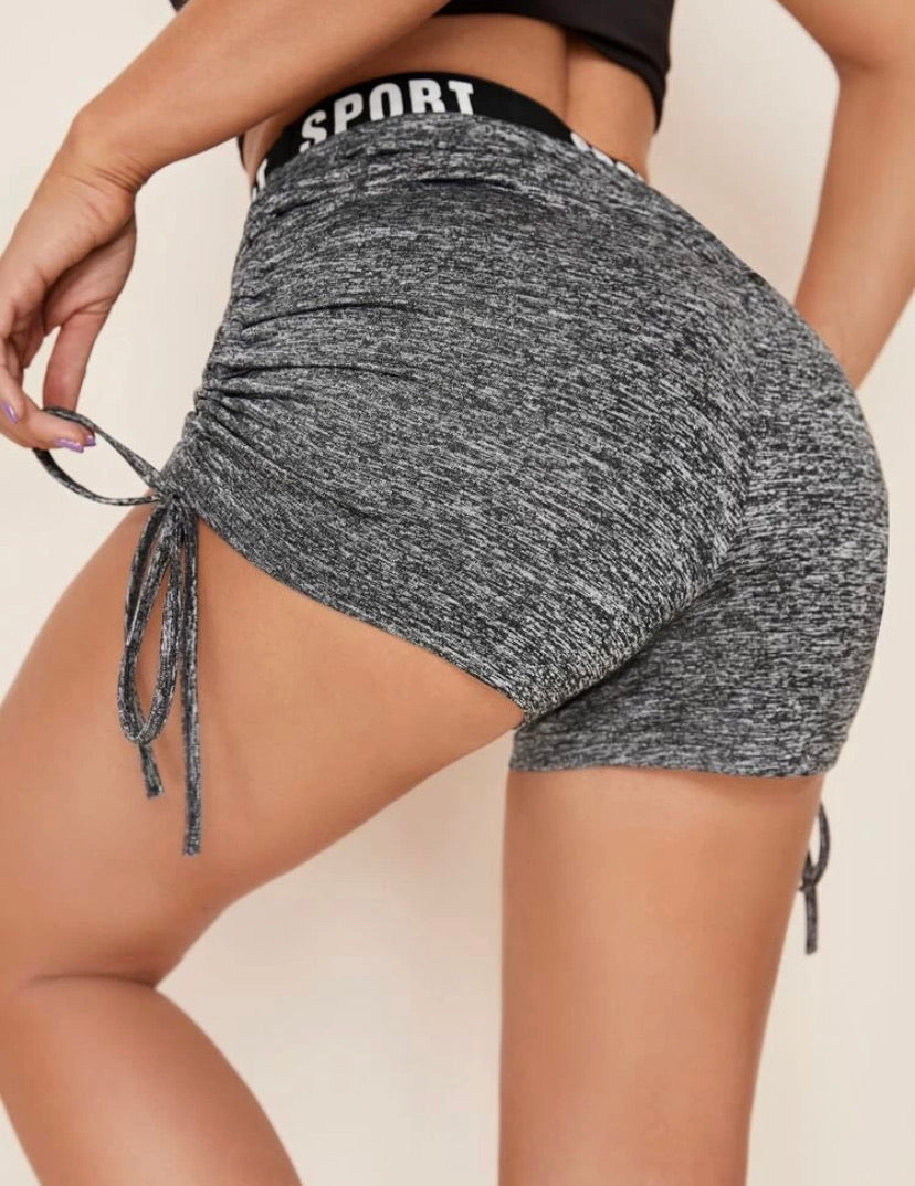 Letter Waist Boody Active Shorts