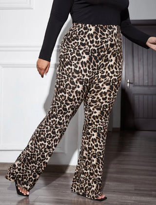 Plus size Flare Leopard Pants