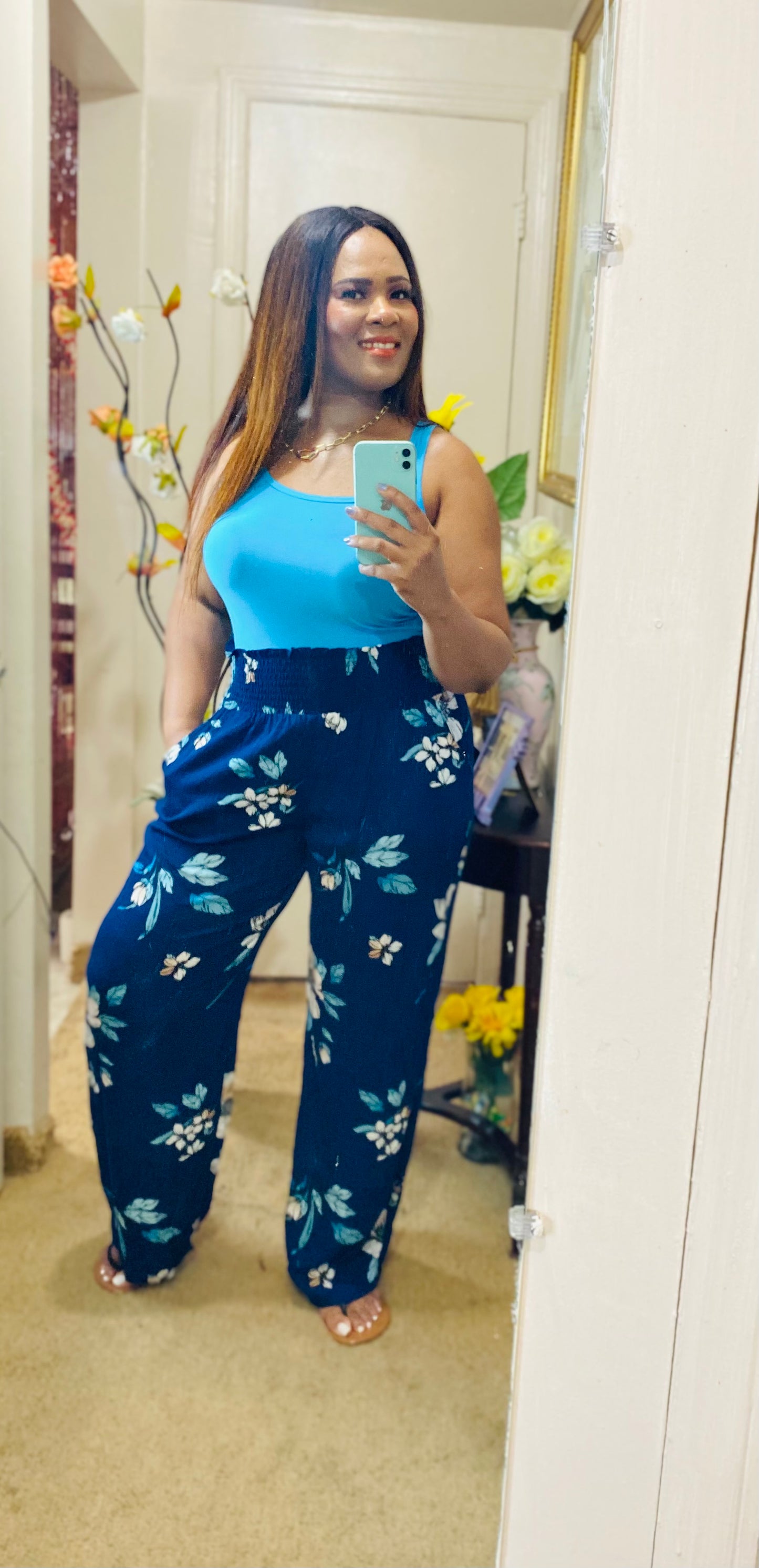 Loose Floral Palazzo Pants