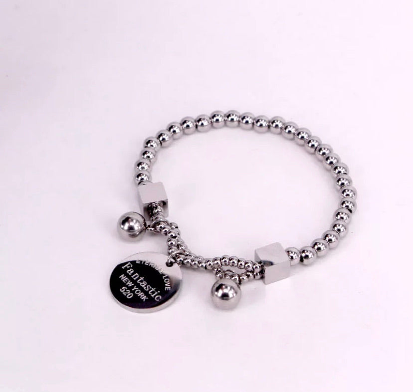 Stainless Steel Eternal Love Beads Bracelet