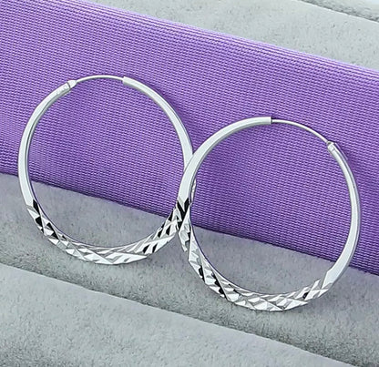 Sterling Silver 5.0cm Circle Earring