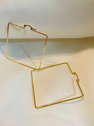 Gold Plated Square Hoop Earring