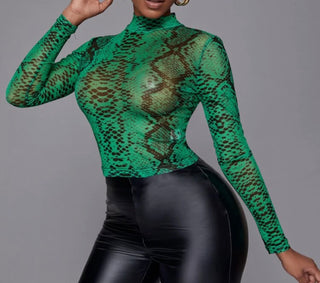 Mean Green Turtle Neck Top