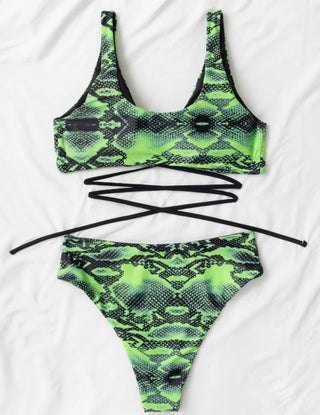Green Snake Skin Swimsuit