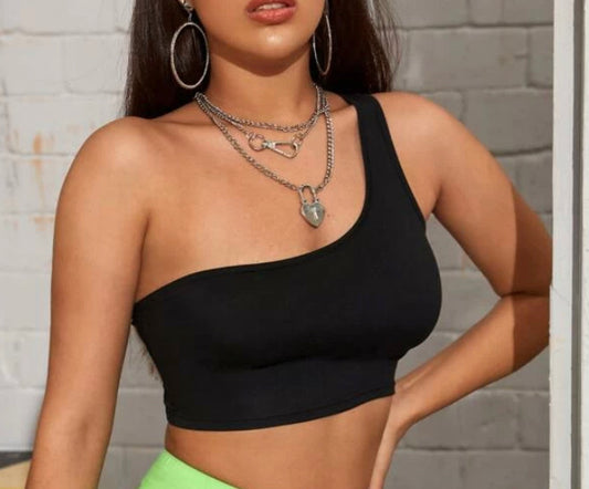 One Shoulder Crop Top