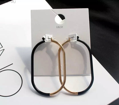 Matte Square Loop Hoop Earring