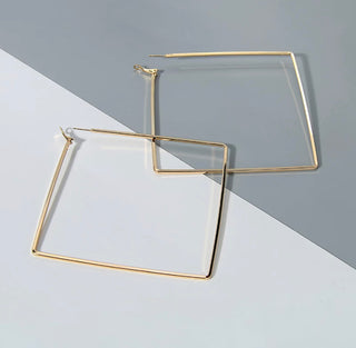 Gold Plated Square Hoop Earring