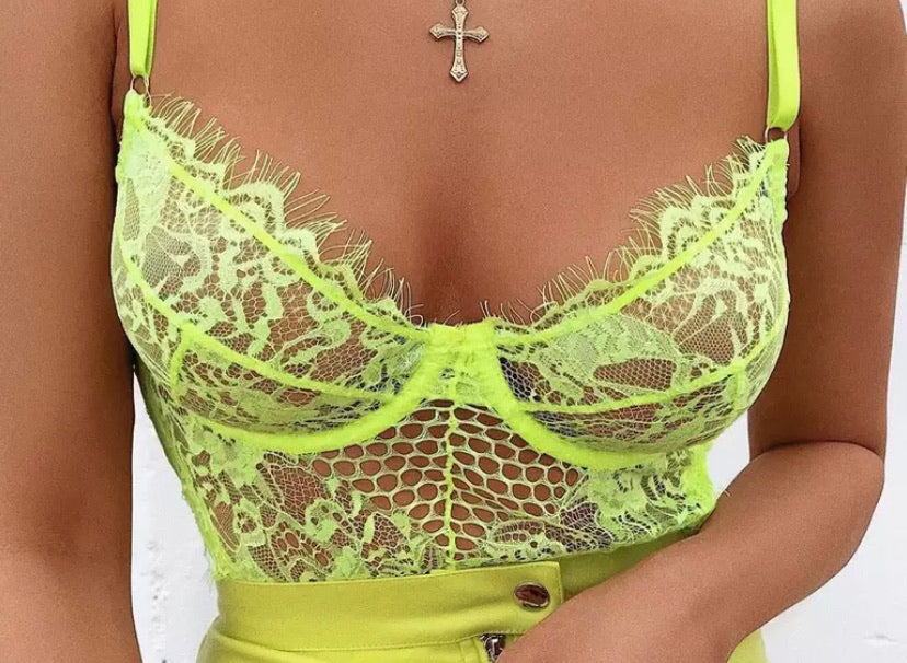 Mesh Transparent Lace Bodysuit women