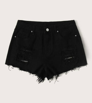 Plus Size Ripped Shorts