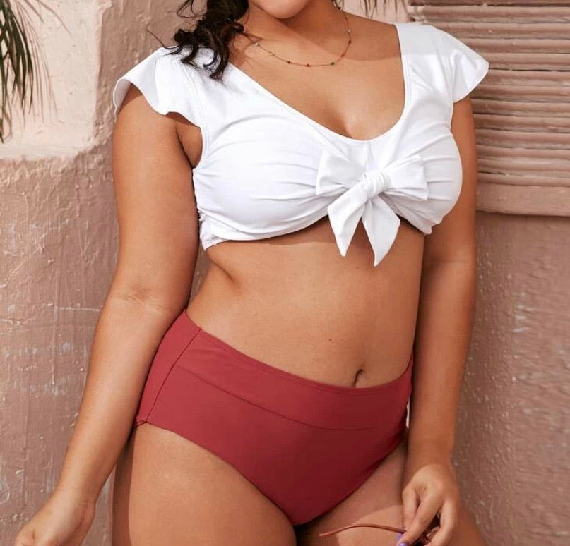 Little Bow Plus Size Bikini Swimsuit