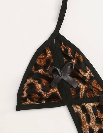 Leopard Crotchless Lingerie