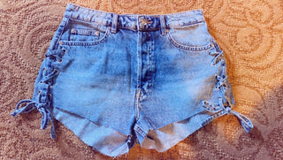 Sexy Lace Side Denim Shorts