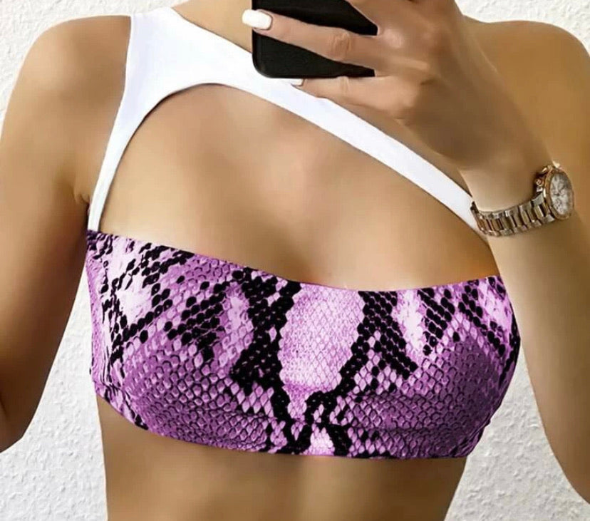 One Strap Snake Bikini Swimsuit