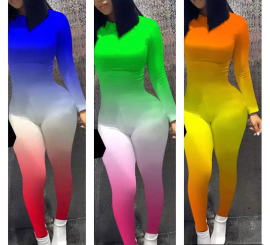 Gradient Bodycon Jumpsuit