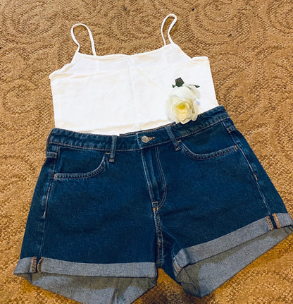 Mid-thigh Denim Shorts