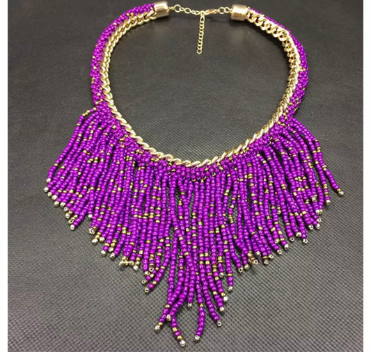 Tassel Beads Choker Necklace