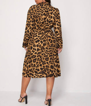 Evening Elegance Plus Leopard Dress
